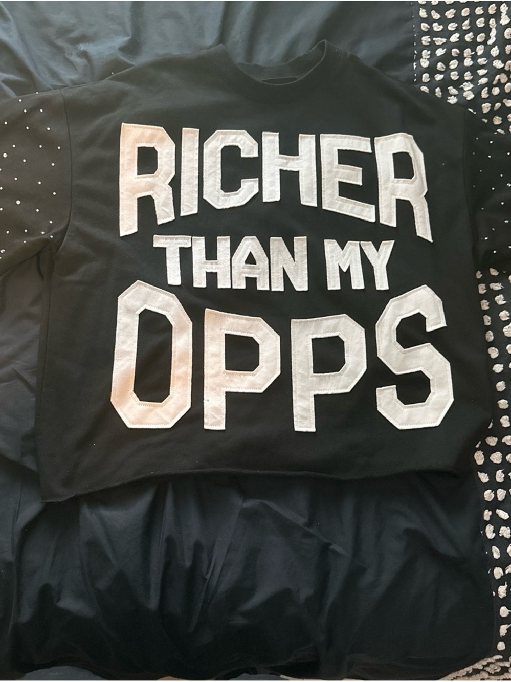 Kids Black Graphic Sweatshirt - "Richer Than My Opps"